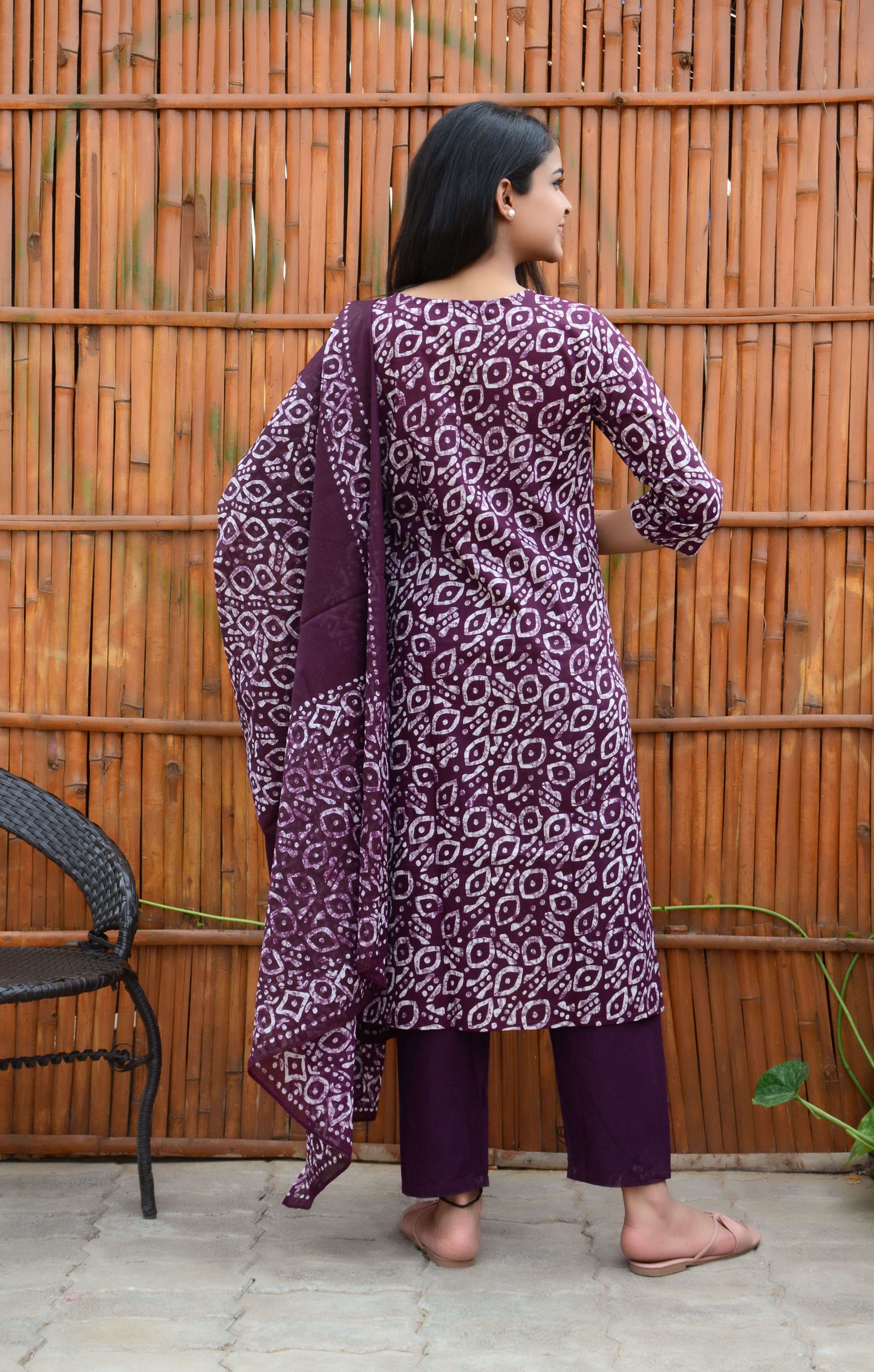 Printed Cotton Kurti Pant and Printed Dupatta Set