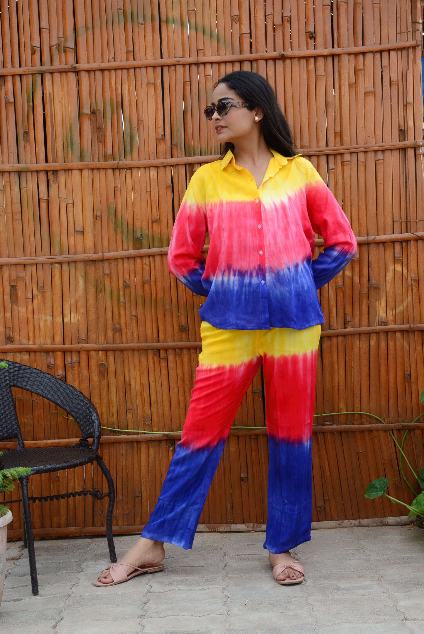 Stylish Rayon Fabric Multicolorcolour Cord-Set,2 Peice Set