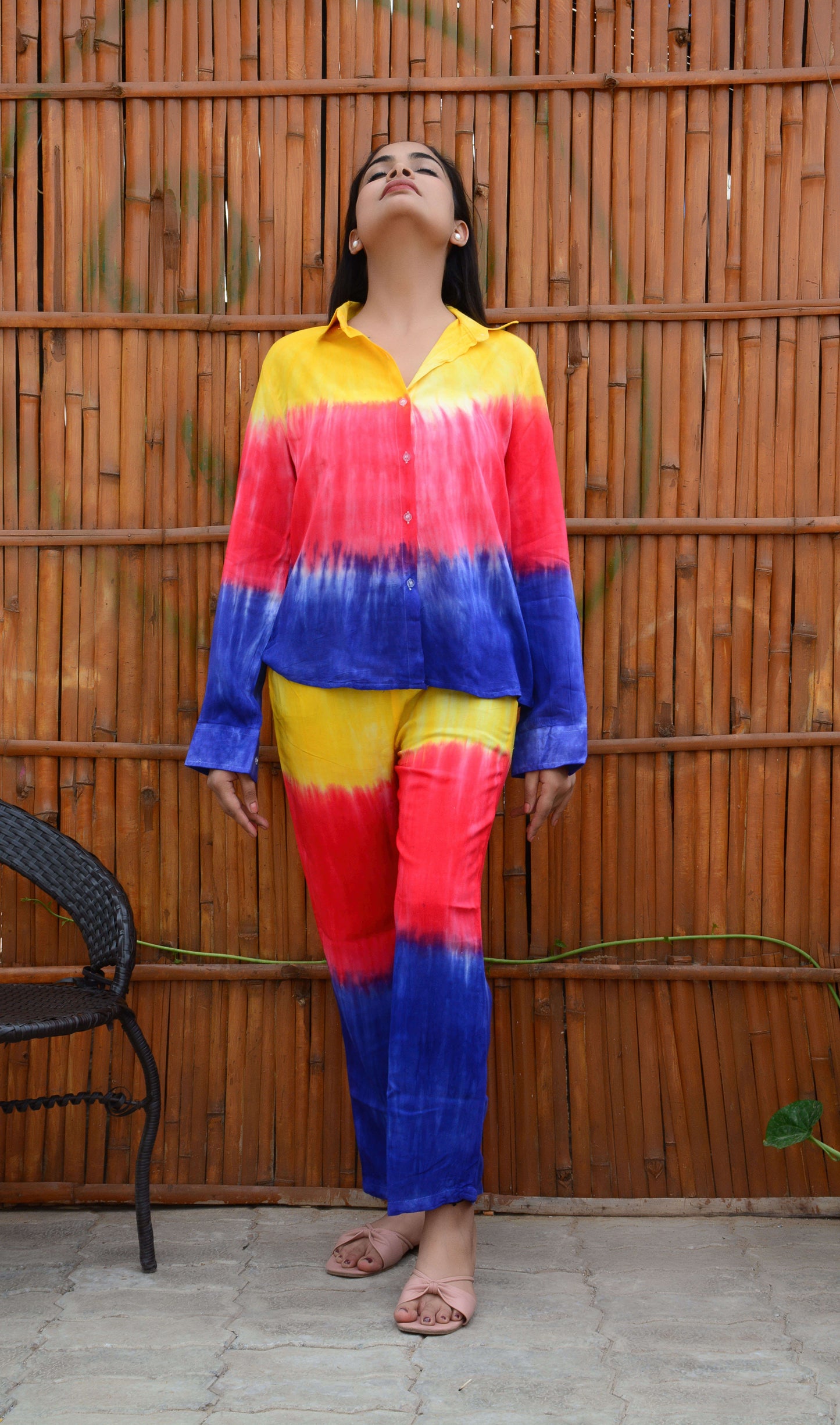Stylish Rayon Fabric Multicolorcolour Cord-Set,2 Peice Set