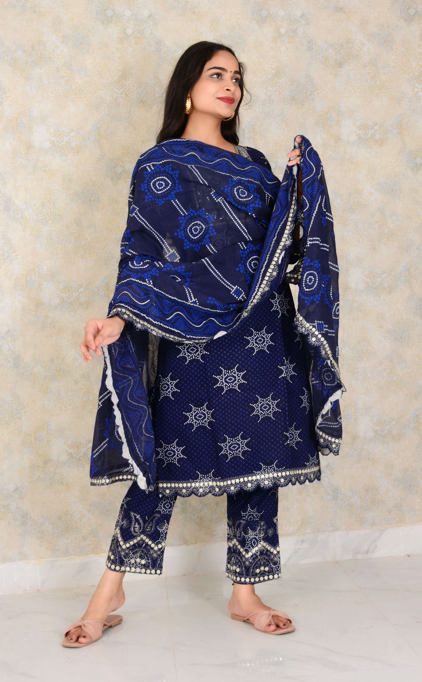 Heavy Reyon Fabric Printed Kurti With Embroidery Work and Pant and Dupatta Suit Set